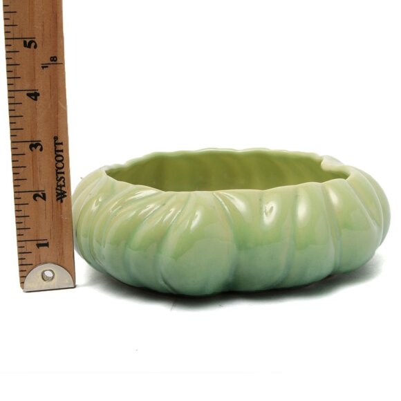 Vintage Beauce Ware Pottery Planter Pot Gourd #492 Canada Ombre Green Chartreuse - Picture 8 of 9